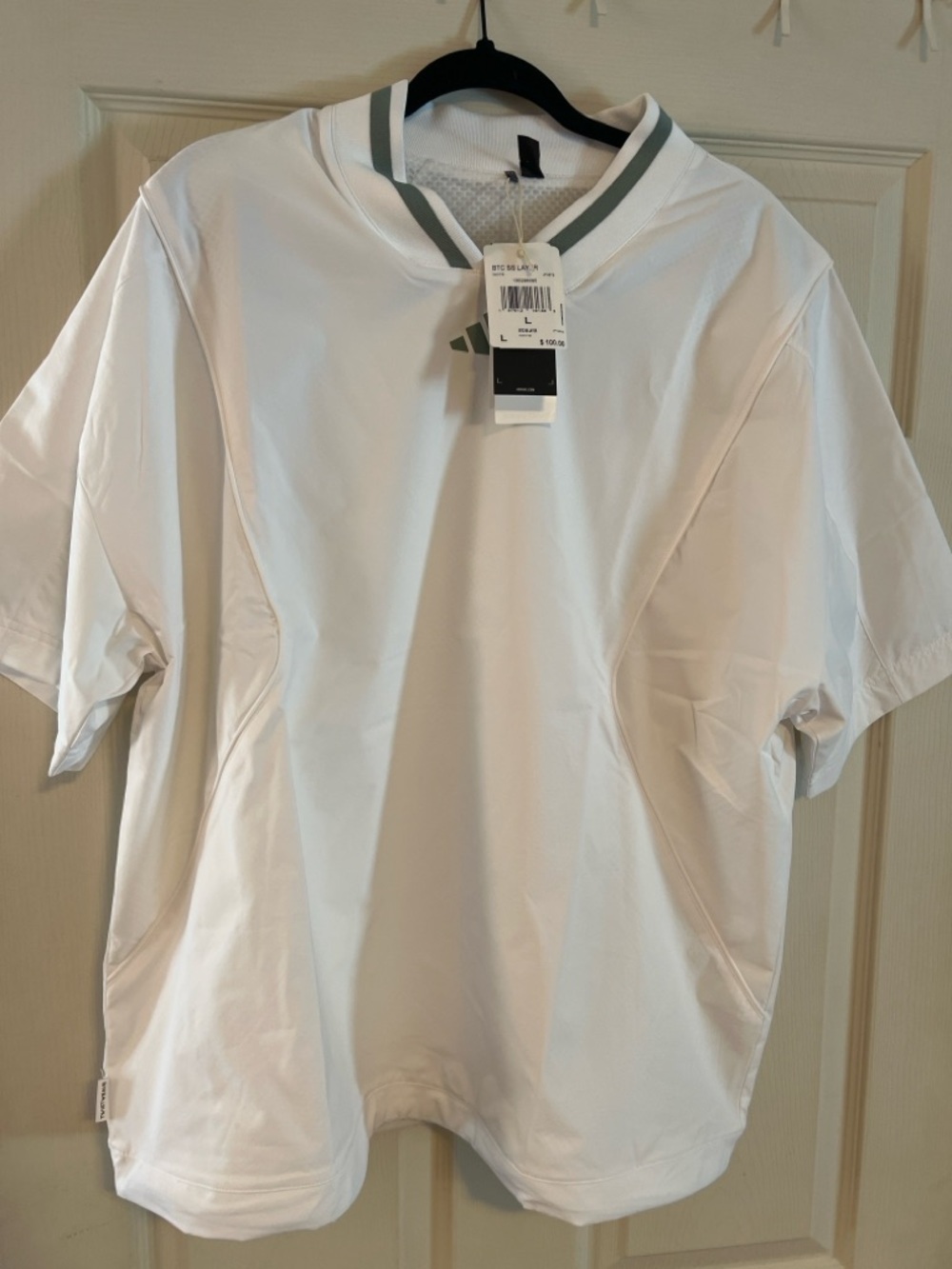 adidas White Golf Tee TwistWeave Short Sleeve NWT Size L